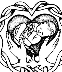 Gentle hands cradle a precious newborn, symbolizing love, protection, and the miracle of life's beginning.