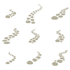 Stepping stones path collection, vector graphics for design, adventure, journey forward