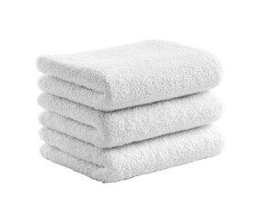 Stack of four white bath towels (11)
