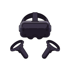 Virtual Reality Headset and Controllers for Immersive Gaming.