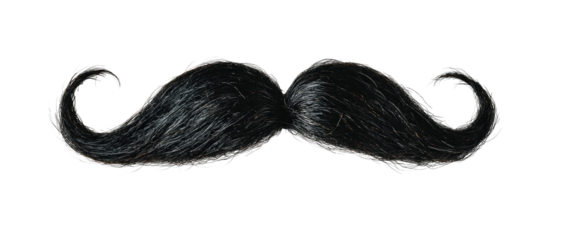 Black mustache on a transparent background