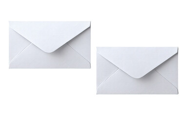 Two blank white envelopes, side-by-side, against a plain background