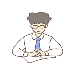 회사원 또는 공부중인 사람 일러스트