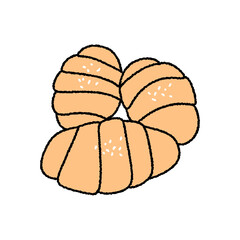 소금이 올라간 귀여운 소금빵 일러스트