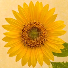 Fototapeta premium Vibrant yellow sunflower in full bloom