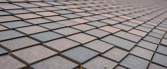 New shingle & flat polymeric roof installation, close-up view, shingles, property