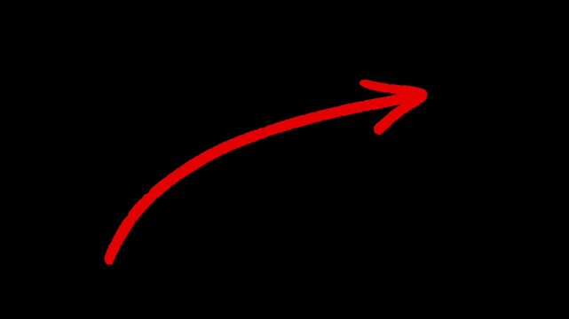 hand drawn red arrow on black background	