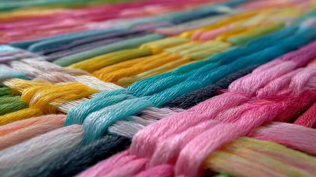 Colorful Threads Close Up