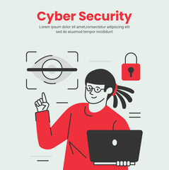 vector illustration of a cyber security 