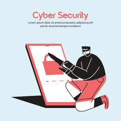 vector illustration of a cyber security 