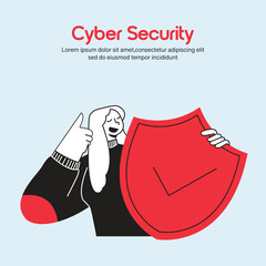 vector illustration of a cyber security 