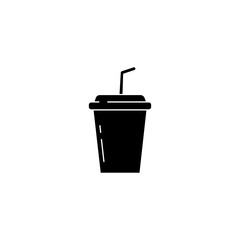 Icon Food Fast Food Soda Drink in Silhouette Style Vector Isolated Design