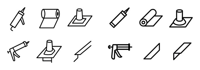 Obraz premium Roofer Tools Icons