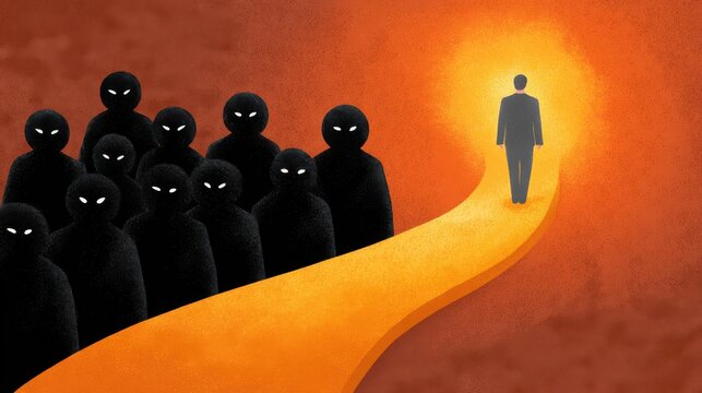 Escaping or avoiding people with negative thinking concept. The danger of a negative mindset or toxic person.