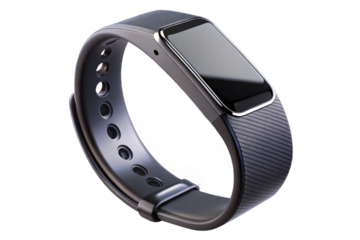 Sleek modern fitness tracker band isolated for health and activity monitoring transparent background