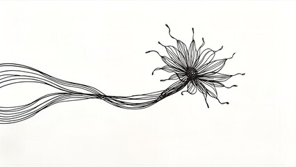 continuous line drawing of flower