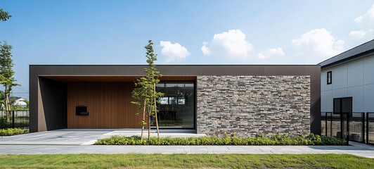 プライバシー配慮強めの日本の平屋住宅、戸建て