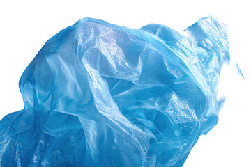 Fototapeta premium Close-up of crumpled, light-blue plastic sheeting