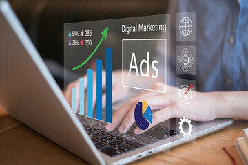 Data analysis chart information report e-business small business company corporate social media campaign promotion digital marketing online advertisement success growth management strategy concept