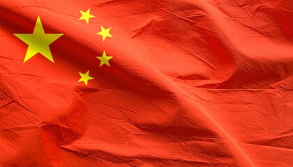 China national flag with red field and five yellow stars, symbolizing communist revolution and unity under party leadership.