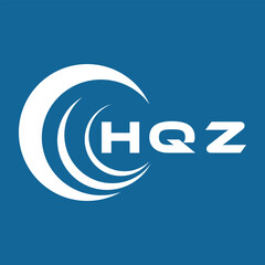 HQZ letter design. HQZ letter technology logo design on a Blue background. HQZ Monogram logo design for an entrepreneur and a business