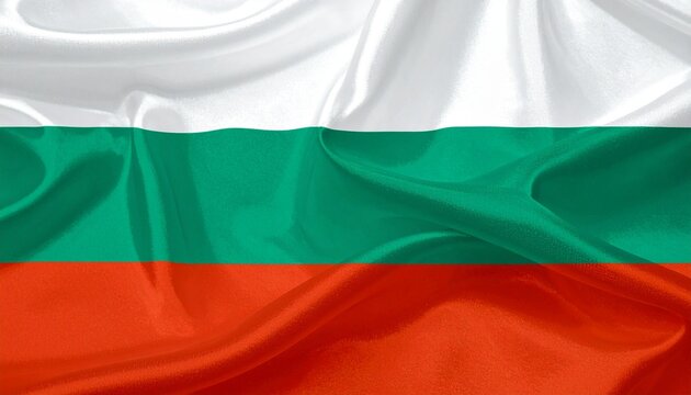 Bulgaria national flag with white, green, red horizontal stripes, symbolizing peace, agriculture, and courage.