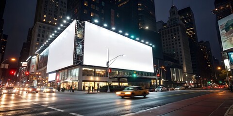Obraz premium bill board on night in city 