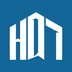HQT letter design. HQT letter technology logo design on a Blue background. HQT Monogram logo design for an entrepreneur and a business