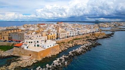 Gallipoli - Italy, Apulia - Aerial view of the peninsula from the south