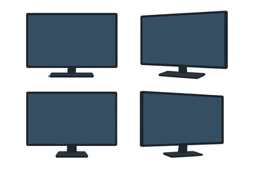 TV screen vector trendy flat illustration, LCD display screen, digital TV panel, plasma screen, modern electronic device, flat vector cartoon illustration with transparent background