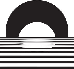 Abstract Sunset Over Striped Water