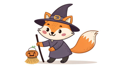 Adorable Fox Witch in