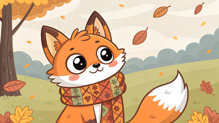 Adorable Fox in Autumn