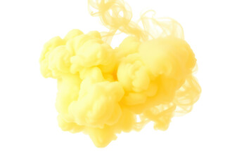 abstract yellow fluffy clouds mist fog smoke curling isolated on transparent background
