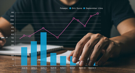 Chalkboard illustration of a business graph with upward trends