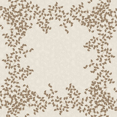 cream-colored creeping leaf motif hijab pattern design