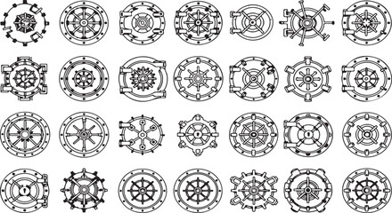 Collection of intricate circular geometric patterns and ornate decorative designs abstract art vector