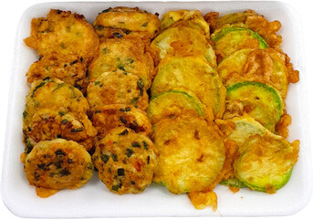 Korean zucchini pancakes and meat fritters