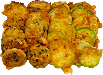 Korean zucchini pancakes and meat fritters