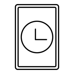 smartphone and clock, time tracking app line icon with editable stroke