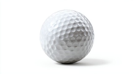 Ultra quality image of close up of a golf ball isolated on white background.