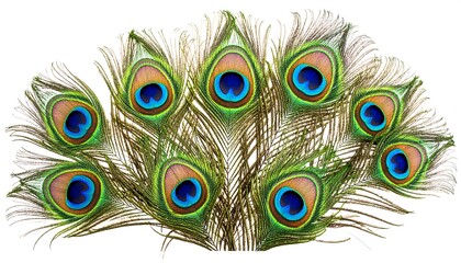 Obraz premium Peacock feathers fan close-up