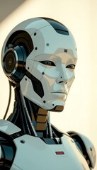 Futuristic robot on a clean background