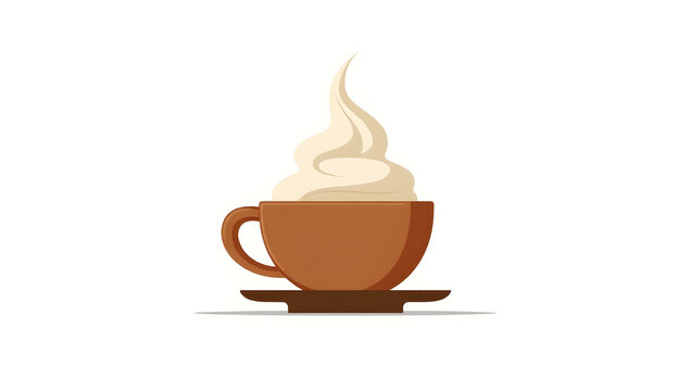 brown coffee cup with whipped cream clip art preview