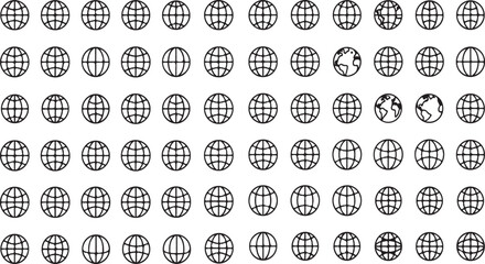 Abstract geometric pattern of circles with intersecting lines creating diverse textures and grids vector