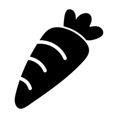 Carrot Icon – Simple Black Vegetable Silhouette Illustration