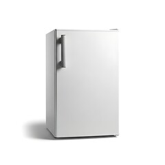 White freezer isolated on white background for food storage and preservation