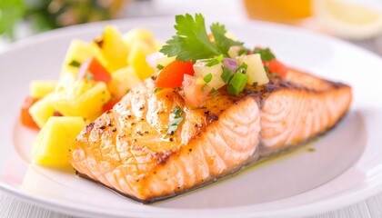 Grilled Salmon with Pineapple Salsa