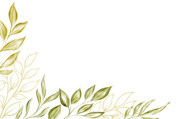 Elegant Greenery Corner Border for Design