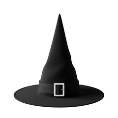 Fototapeta premium Dark, conical witch's hat with a metal buckle.